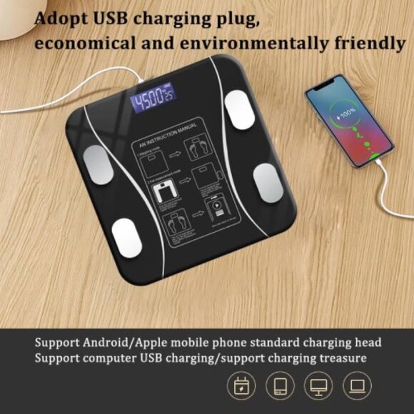 Smart Body Fat Scale, Rechargeable Digital Bathroom Scale with App - Picture 9 of 9